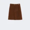 Suede midi skirt, chocolate