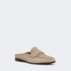 Suede mules, mud