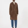Suede overcoat, brown