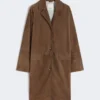 Suede overcoat, brown