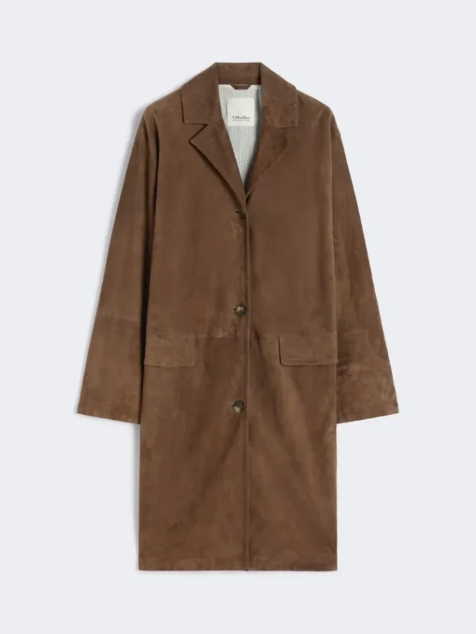 Suede overcoat, brown