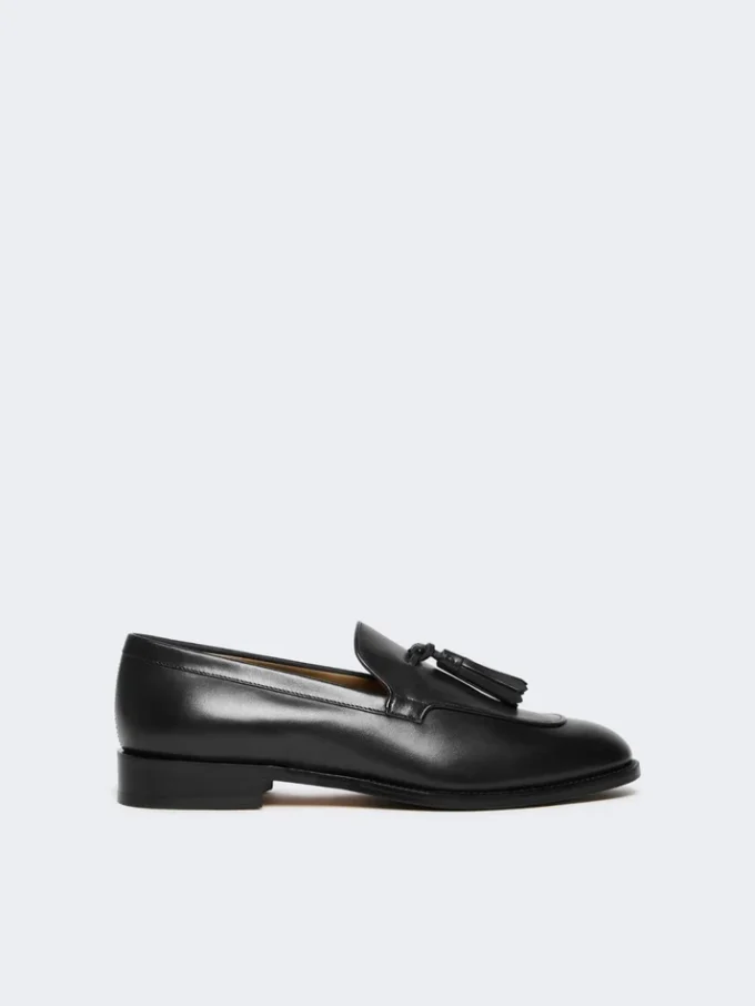 Tasselled leather loafers, black Tasselled leather loafers, black