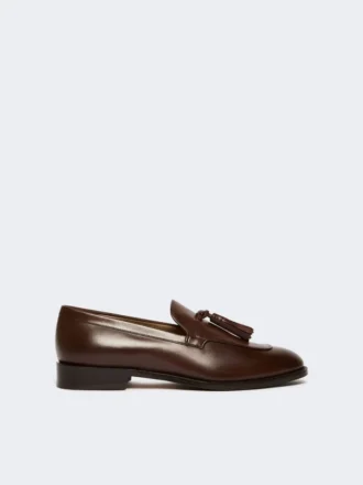 Tasselled leather loafers, cocoa