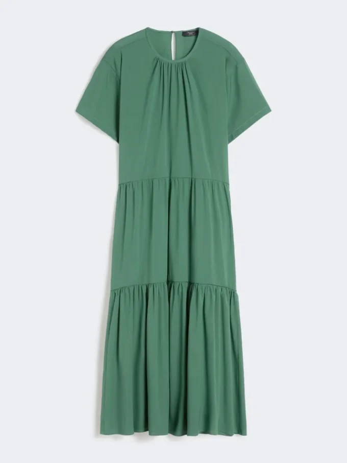 Technical cotton canvas dress, green