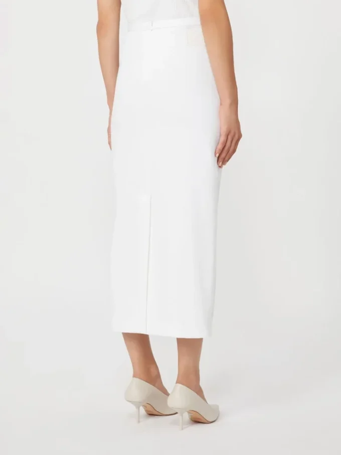 Technical jersey pencil skirt, optical white