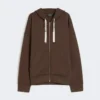 Technical jersey zip-up sweatshirt, chocolate Technical jersey zip-up sweatshirt, chocolate