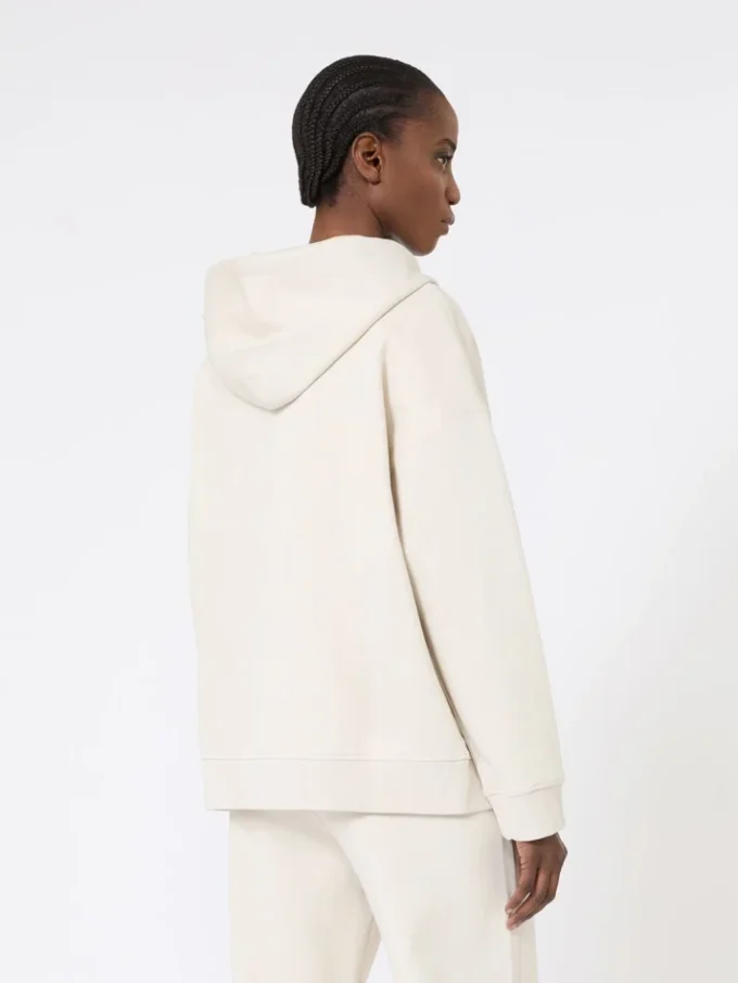 Technical jersey zip-up sweatshirt, ecru Technical jersey zip-up sweatshirt, ecru