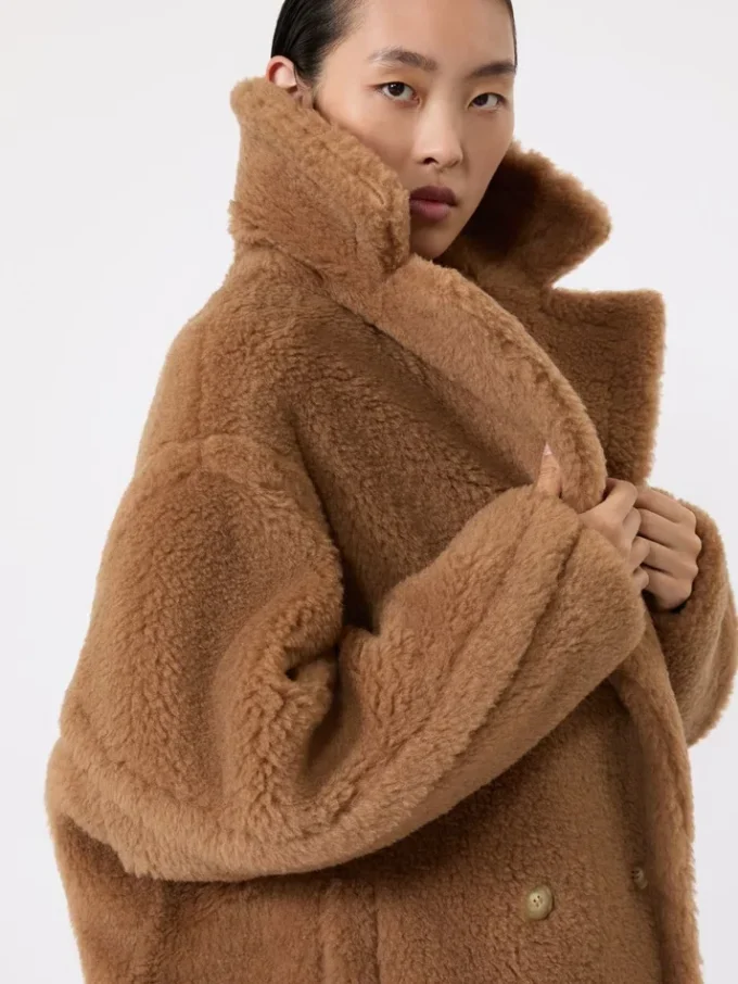 Teddy bear icon coat, camel