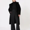 Teddy bear icon coat in alpaca and wool, black