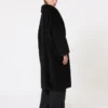 Teddy bear icon coat in alpaca and wool, black