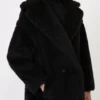 Teddy bear icon coat in alpaca and wool, black