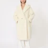 Teddy bear icon coat in alpaca and wool, white