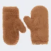 Teddy fabric mittens, camel Teddy fabric mittens, camel