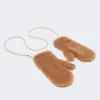 Teddy fabric mittens, camel Teddy fabric mittens, camel