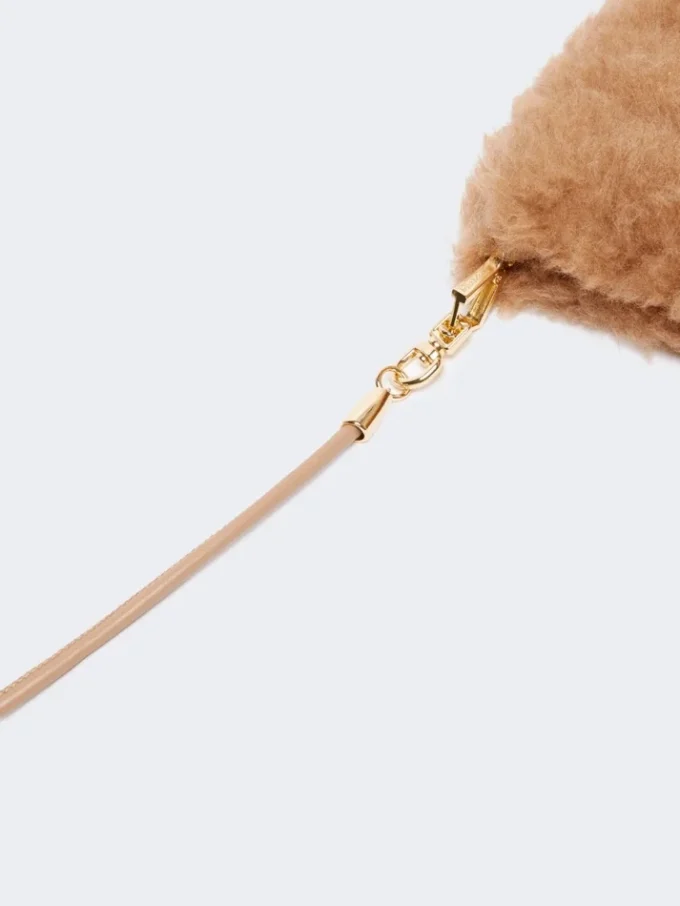 Teddy fabric mittens, camel Teddy fabric mittens, camel