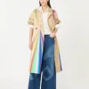 Trench coat in water-repellent cotton with rainbow print, multicolour Trench coat in water-repellent cotton with rainbow print, multicolour