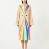 Trench coat in water-repellent cotton with rainbow print, multicolour Trench coat in water-repellent cotton with rainbow print, multicolour
