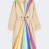 Trench coat in water-repellent cotton with rainbow print, multicolour Trench coat in water-repellent cotton with rainbow print, multicolour