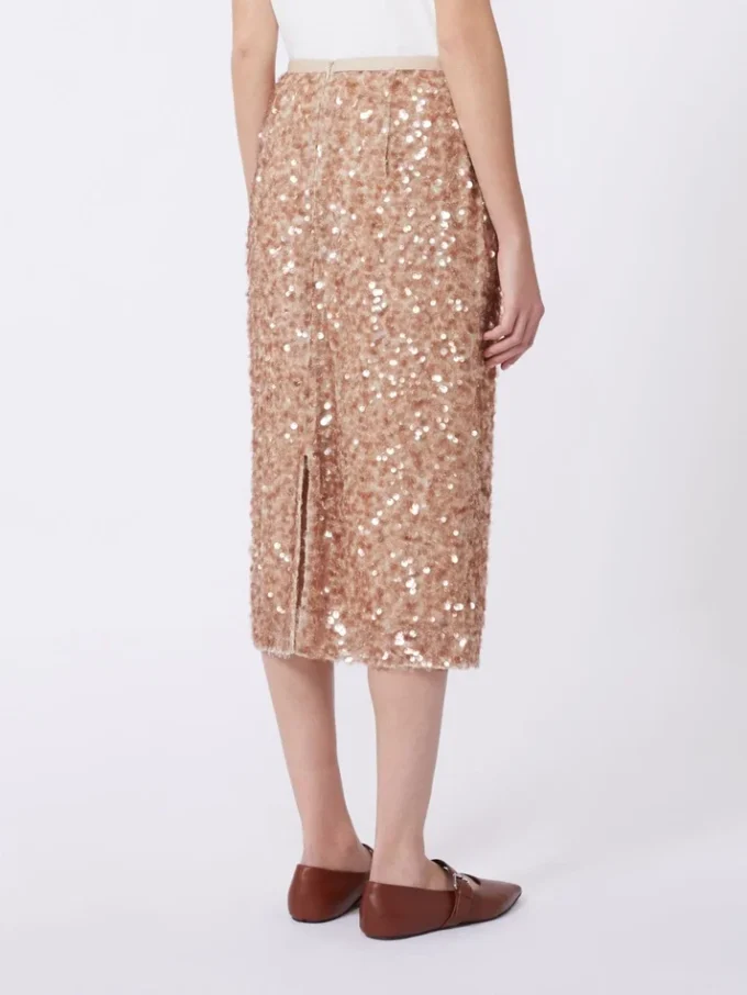 Tulle and sequin skirt, nudo