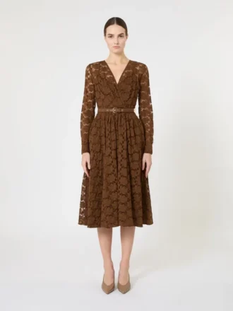 Tulle midi dress, chocolate