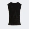 Two-tone lace top, black