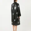 Vinyl-effect gabardine midi trench coat, black Vinyl-effect gabardine midi trench coat, black