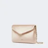 Viscose and silk satin clutch bag, powder