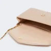 Viscose and silk satin clutch bag, powder