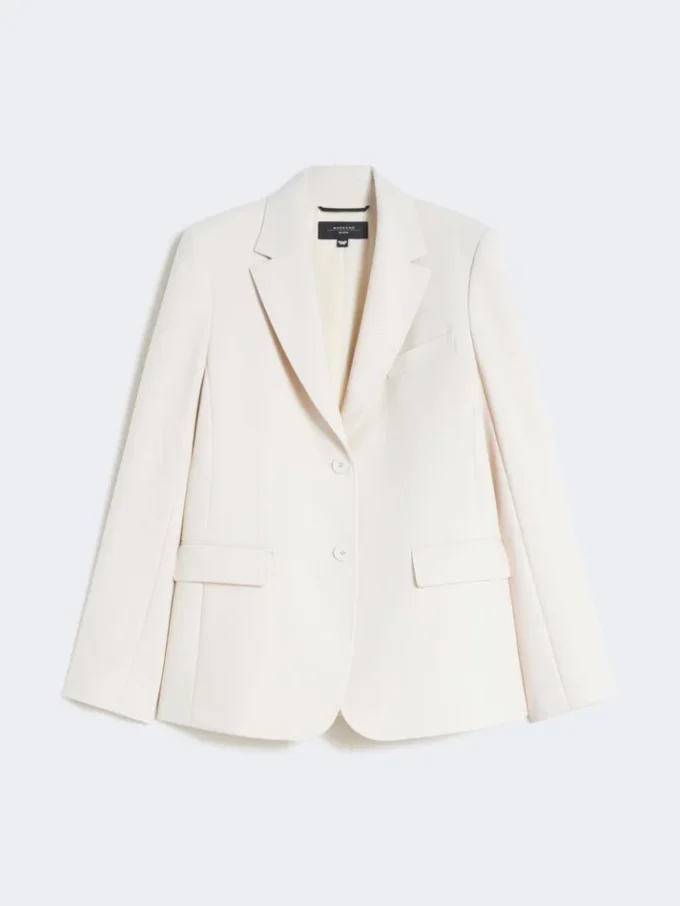 Viscose-blend canvas blazer, ivory