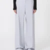Viscose-blend gabardine yoke-detail trousers, medium grey Viscose-blend gabardine yoke-detail trousers, medium grey