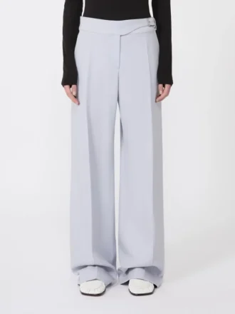 Viscose-blend gabardine yoke-detail trousers, medium grey