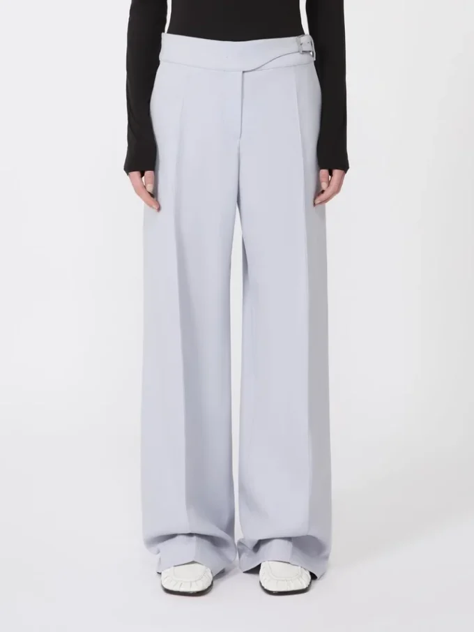Viscose-blend gabardine yoke-detail trousers, medium grey Viscose-blend gabardine yoke-detail trousers, medium grey