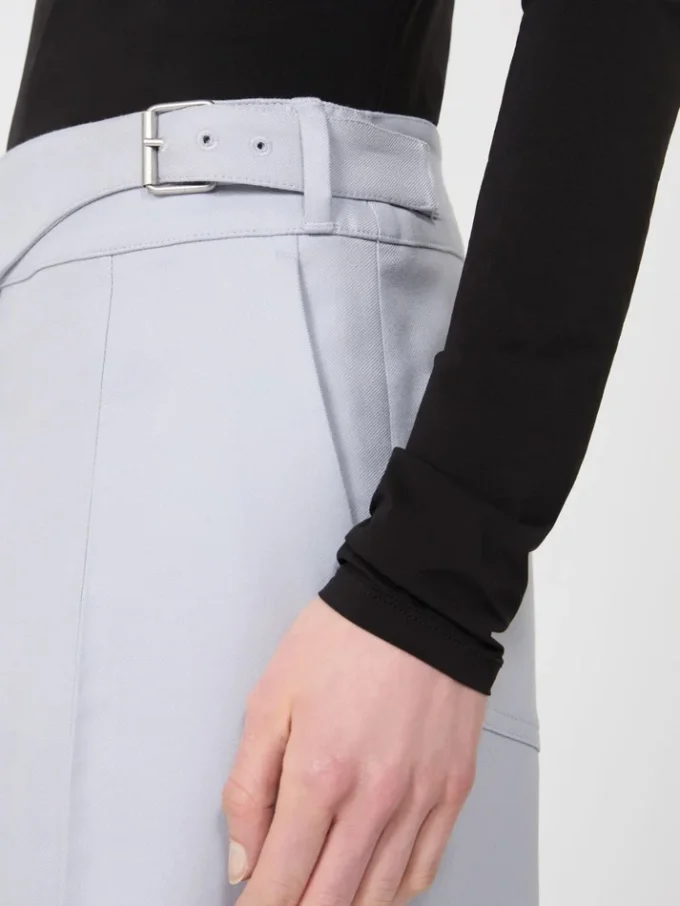 Viscose-blend gabardine yoke-detail trousers, medium grey Viscose-blend gabardine yoke-detail trousers, medium grey