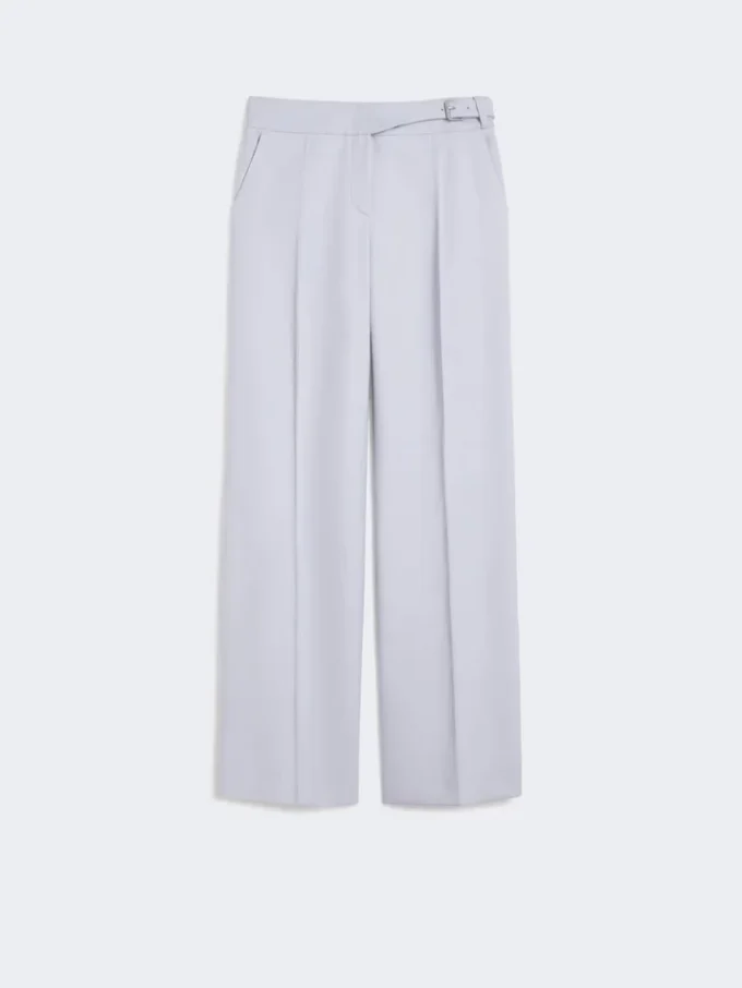 Viscose-blend gabardine yoke-detail trousers, medium grey Viscose-blend gabardine yoke-detail trousers, medium grey