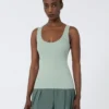 Viscose-blend yarn top, sage green