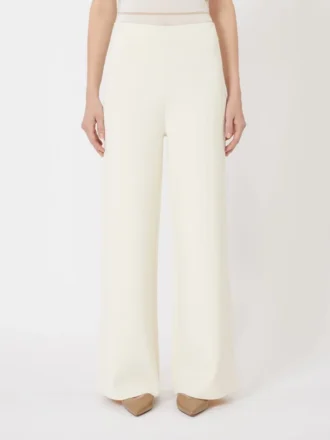 Viscose crepe knit trousers, ivory Viscose crepe knit trousers, ivory