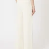 Viscose crepe knit trousers, ivory