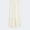 Viscose crepe knit trousers, ivory
