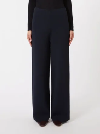 Viscose crepe knit trousers, ultramarine