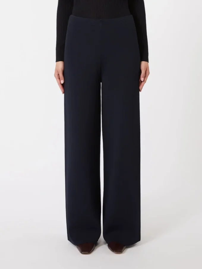 Viscose crepe knit trousers, ultramarine
