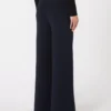 Viscose crepe knit trousers, ultramarine