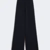 Viscose crepe knit trousers, ultramarine