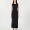 Viscose crepe sheath dress, ultramarine