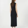 Viscose crepe sheath dress, ultramarine