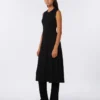 Viscose crepe yarn dress, black Viscose crepe yarn dress, black