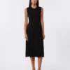 Viscose crepe yarn dress, black Viscose crepe yarn dress, black