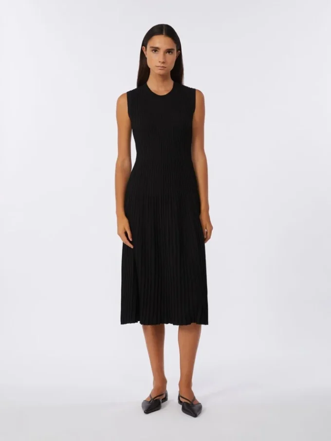 Viscose crepe yarn dress, black Viscose crepe yarn dress, black