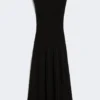 Viscose crepe yarn dress, black Viscose crepe yarn dress, black