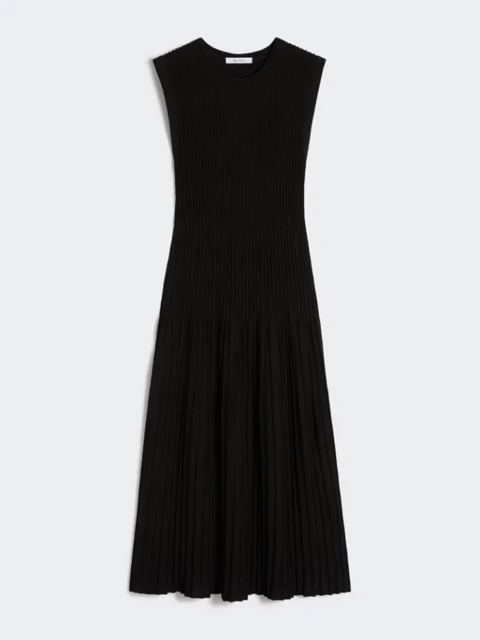 Viscose crepe yarn dress, black Viscose crepe yarn dress, black