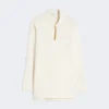 Viscose crepe yarn jumper, ivory